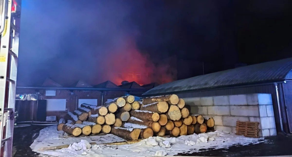 Pożar stolarni w Gryfowie Śląskim. Nieoficjalnie: jedna osoba poszkodowana