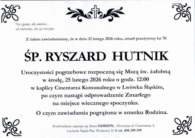 Odszedł Ryszard Hutnik