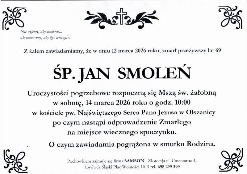 Odszedł Jan Smoleń