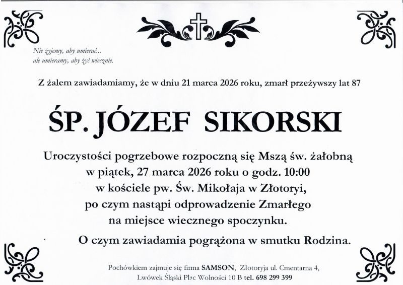 Odszedł Józef Sikorski