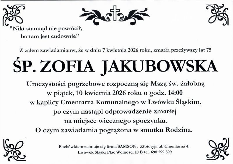Odeszła Zofia Jakubowska
