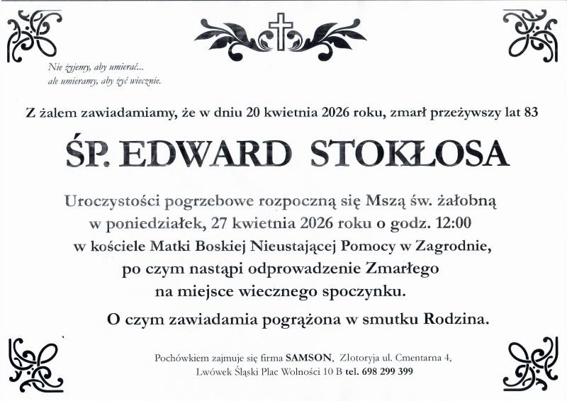 Odszedł Edward Stokłosa
