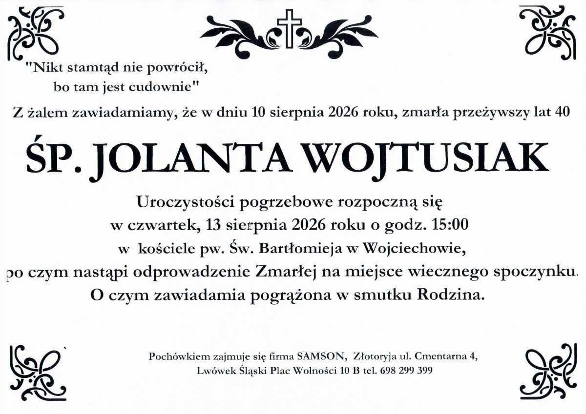 Odeszła JOLANTA WOJTUSIAK